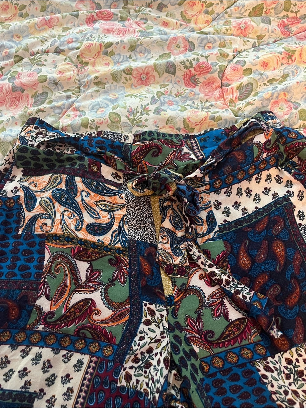 New Look Multicolor Paisley Patchwork Shorts